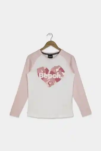 Brands For Less Kid girl's crew neck long sleeves brand logo top, white/pink offer