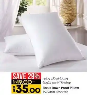 Lulu Hypermarket Focus Down Proof Pillow 75x50cm Assorted offer