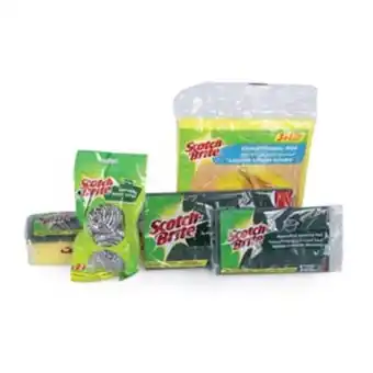 Lulu Hypermarket Scotch brite cloth 4pcs + laminates 3pcs + nailsaver 3pcs + spiral 2pcs + pad 1pc offer