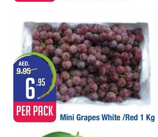 West Zone Supermarket Mini grapes white / red 1kg per pack offer