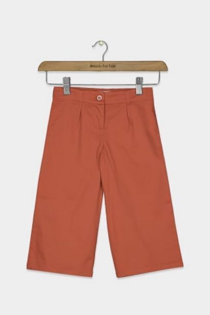 Brands For Less Kid girl's wide leg plain solid pants, red offer