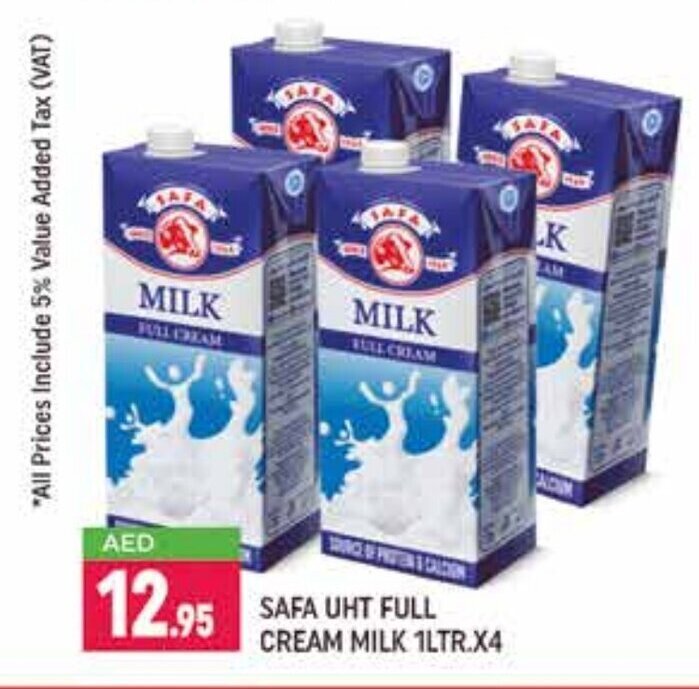 Shaklan Safa UHT Full Cream Milk 1Ltr.x4 offer