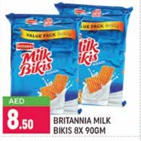 Shaklan Britannia Milk Bikis 8x 90gm offer