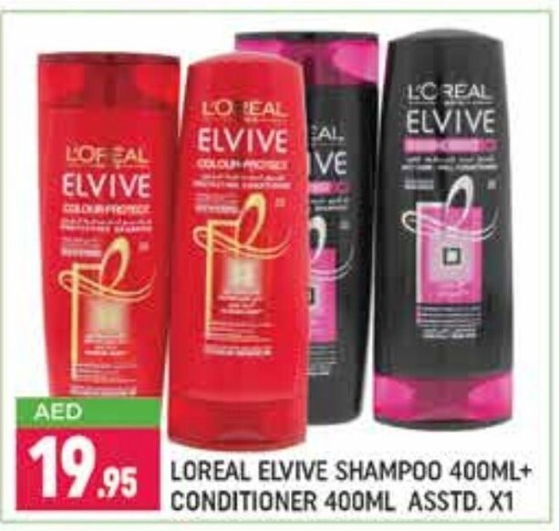 Shaklan L'Oreal Elvive Shampoo 400ml + Conditioner 400ml Asstd. x1 offer