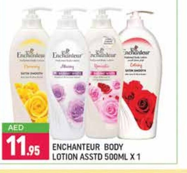 Shaklan Enchanteur Body Lotion Asstd 500ml x 1 offer
