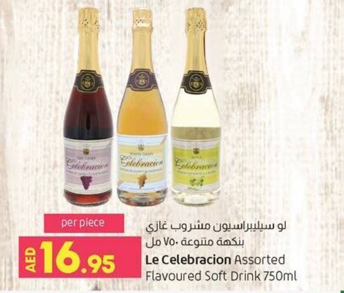 Lulu Hypermarket Le Celebracion  Assorted Flavoured Soft Drink 750ml offer