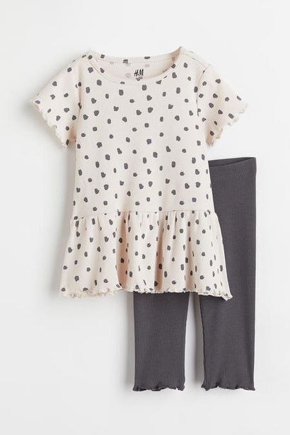 H&M 2-piece ribbed cotton jersey set offer