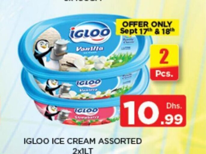 Nesto Igloo ice cream assorted 2x1lt offer