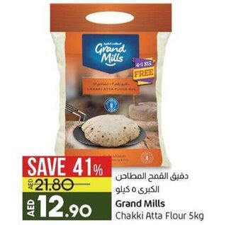 Lulu Hypermarket Grand Mills Chakki Atta Flour 5kg offer
