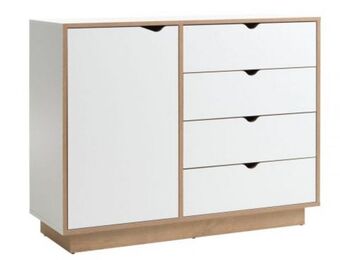 JYSK 4 drawer 1 door chest mammen white/oak offer