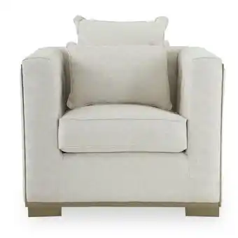 Homes R Us Oliver fabric upholstered armchair - cream offer