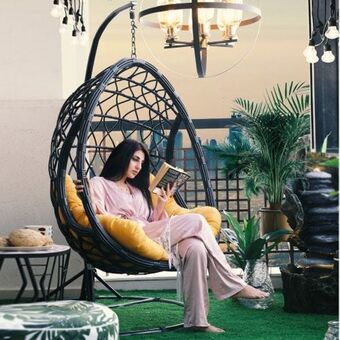 Danube Home Julia rattan 1-seater swing chair offer