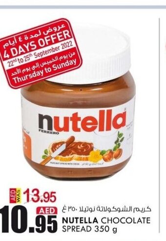 KM Trading Nutella chocolate spread 350g offer