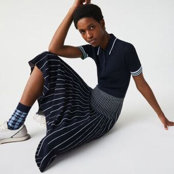 Lacoste Women’s cotton polo dress with pleated skirt offer