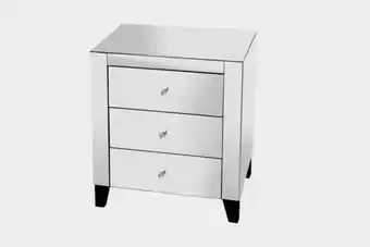 United Furniture Nyboda nightstand 3 drawers (clear mirror) offer