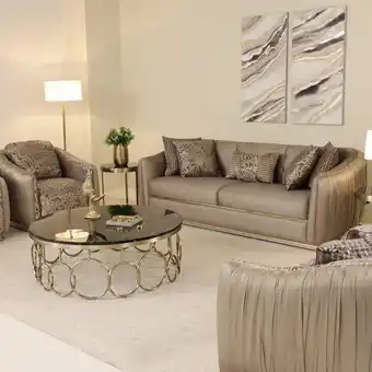 Homes R Us Mara 3+3+1+1 sofa set, brown offer