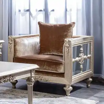 Homes R Us Ramazan fabric upholstered armchair offer