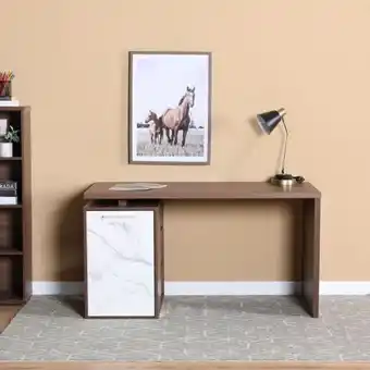 Danube Home Morena writing desk - dark walnut / off white offer