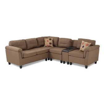 Homes R Us Walsh corner sofa, brown offer