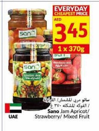 Viva Sano jam apricot/strawberry /mixed fruit 370g offer