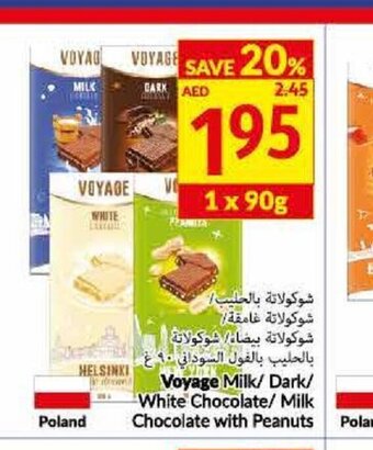 Viva Voyage milk/dark/white chocolate/milk chocolate with peanuts offer