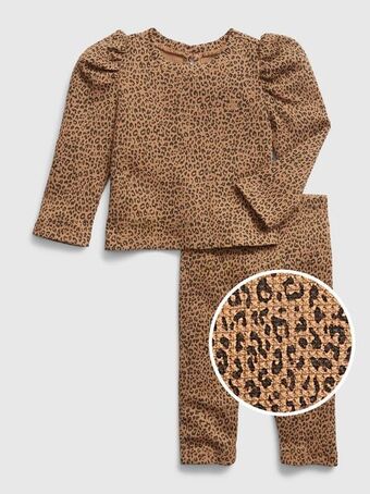 Baby waffle-knit two-piece outfit set