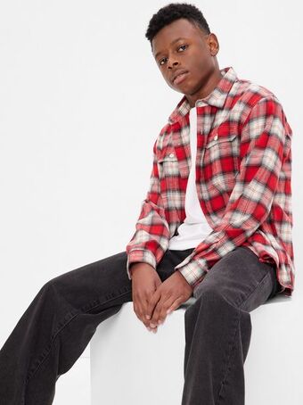 GAP Teen 100% organic cotton flannel shirt offer