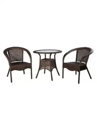 Noon Outdoor dining twin chairs and round table set brown offer