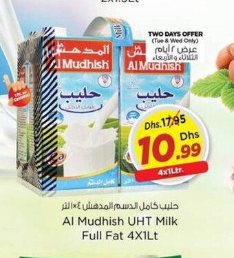 Nesto Al Mudhish UHT Milk Full Fat 4 x 1Lt offer