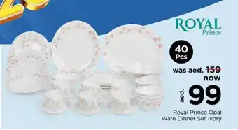 Nesto Royal Prince Opal Ware Dinner Set Ivory 40 Pcs offer