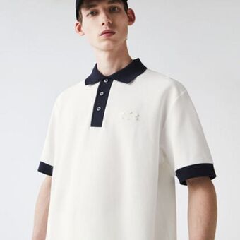 Lacoste Men’s lacoste loose fit textured cotton piqué polo offer