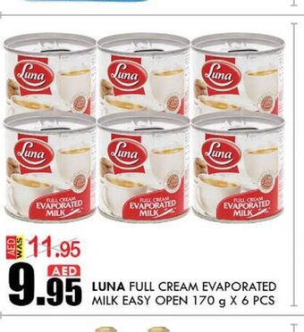 KM Trading Luna full cream evaporated milk easy open 170g x 6pcs offer