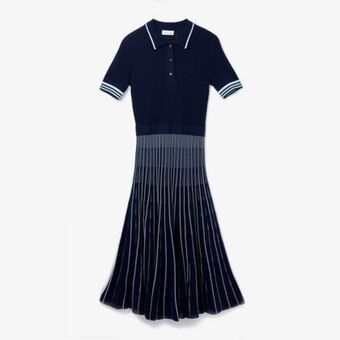 Lacoste Women’s cotton polo dress with pleated skirt offer