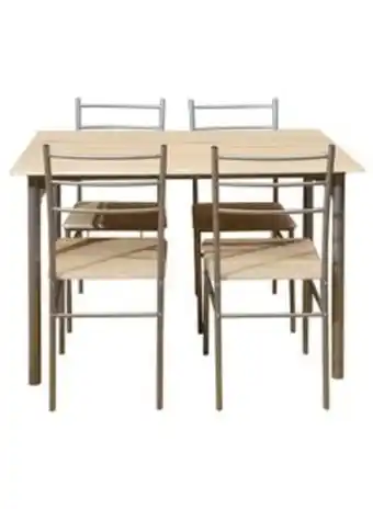 Noon 5-piece lifesteel dining table set beige/silver offer