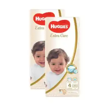 Lulu Hypermarket Huggies extra care diapers size 4 large 8-14kg value pack 2 x 40 pcs offer