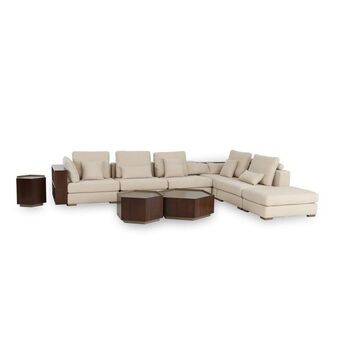 Homes R Us Domino corner sofa, beige offer