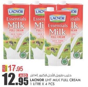 KM Trading Lacnor UHT Milk Full Cream 1 Litre x 4 pcs offer