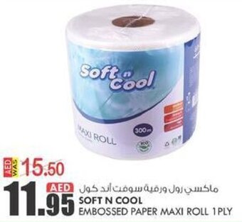 KM Trading Soft N Cool Embossed Paper Maxi Roll 1Ply offer
