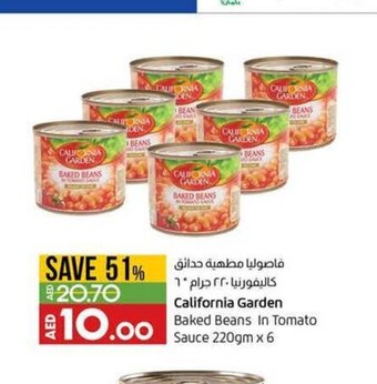 Lulu Hypermarket California garden baked beans in tomato sauce 220gm x 6 offer
