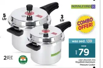 Nesto Royalford Aluminum Pressure Cooker 3ltr and 5ltr offer