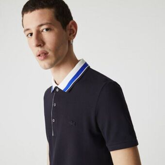 Lacoste Men’s lacoste slim fit striped collar cotton piqué polo offer