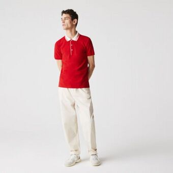 Lacoste Men’s lacoste slim fit striped collar cotton piqué polo offer