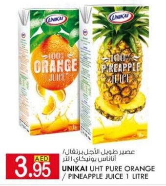 KM Trading Unikai UHT Pure Orange / Pineapple Juice 1 Litre offer