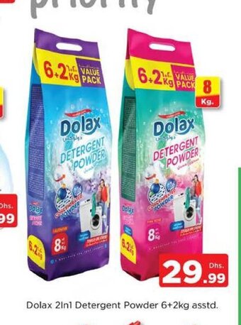 Nesto Dolax 2in1 Detergent Powder 6+2Kg asstd. offer