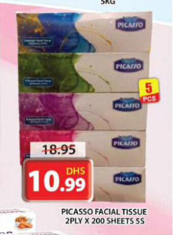 Grand Hyper Market Picasso Facial Tissue 2Ply x 200 Sheets 5S offer
