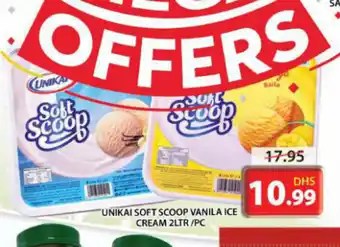 Grand Hyper Market Unikai Soft Scoop Vanilla Ice Cream 2Ltr Pc offer