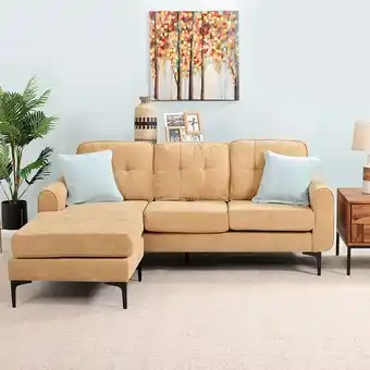 Homes R Us Maya corner sofa, yellow offer