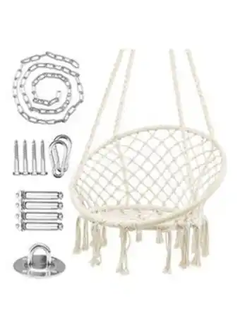 Noon Hammock swing chair round for indoor, outdoor home with hardware hanging kit offer