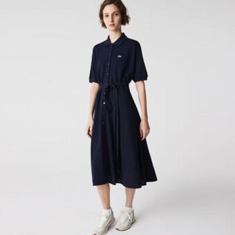 Lacoste Women's cotton piqué belted polo dress offer