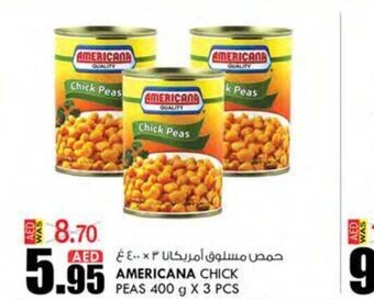 KM Trading Americana chick peas 400g x 3pcs offer